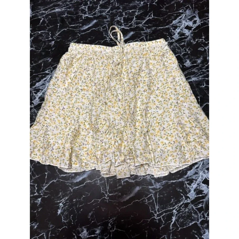 Yellow floral skirt